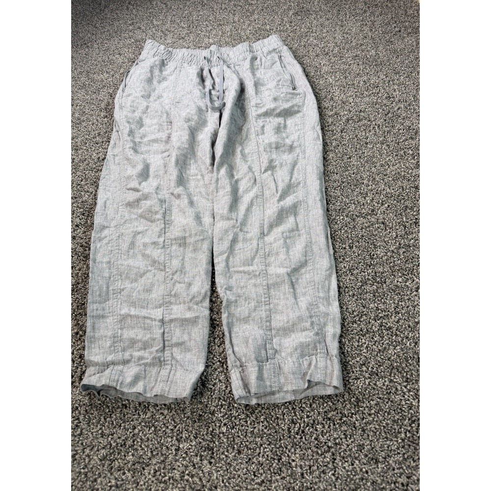 Athleta Linen Wide Leg Pants Women's Size Large Gray